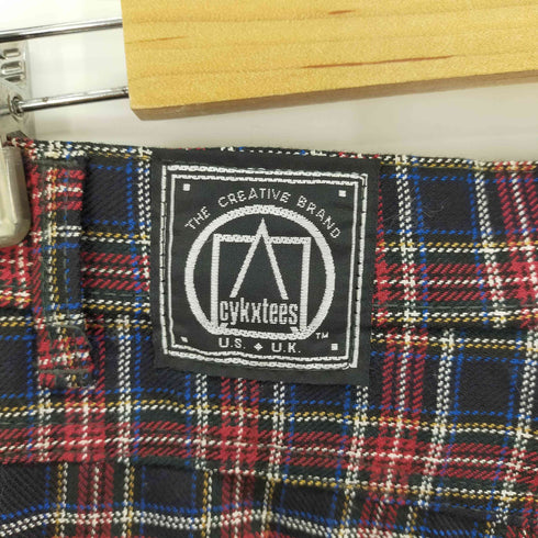 CYKXTEES USA製 ジップデザインスリムチェックパンツ ギミック ボンテージパンツ パンク メンズ
