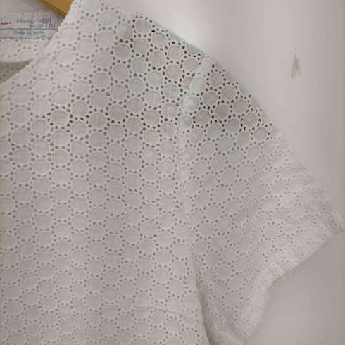 メーカーズシャツカマクラ Makers Shirt 鎌倉 リネンレースブラウス 半袖 レディース JPN:7号
