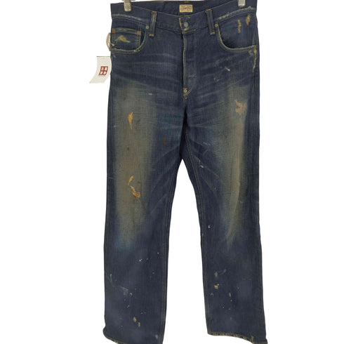 ジャーナルスタンダードホームステッド JOURNAL STANDARD J.S HOMESTEAD ダメージデニムパンツ ペンキ リペア クラッシュ 加工 メンズ US:28-29