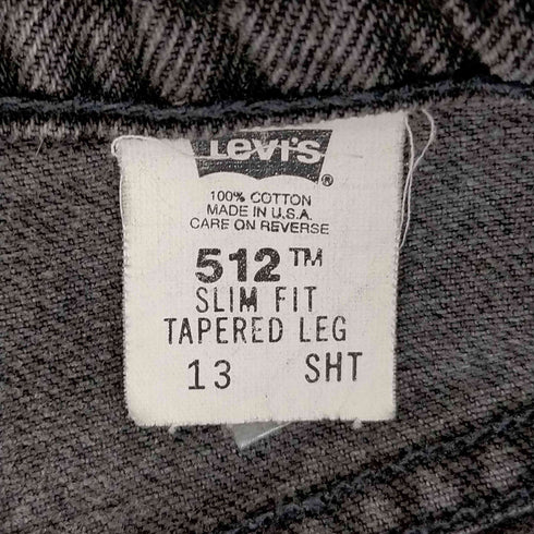 リーバイス Levis 90S USA製 512 slim fit 先染めブラック テーパード レディース JPN:S