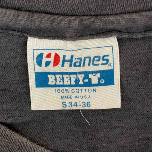 ヘインズ Hanes 90S USA製 ナス紺 クルーネックTシャツ シングルステッチ メンズ JPN:S