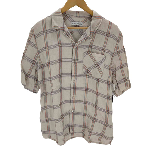 A KIND OF GUISE ドイツ製ハンドメイドリネンチェックシャツ メンズ