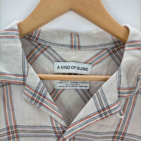 A KIND OF GUISE ドイツ製ハンドメイドリネンチェックシャツ メンズ