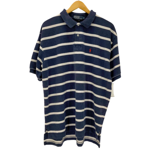 ポロバイラルフローレン Polo by RALPH LAUREN S/S スモールポニー刺繍ボーダーポロシャツ メンズ JPN:XL