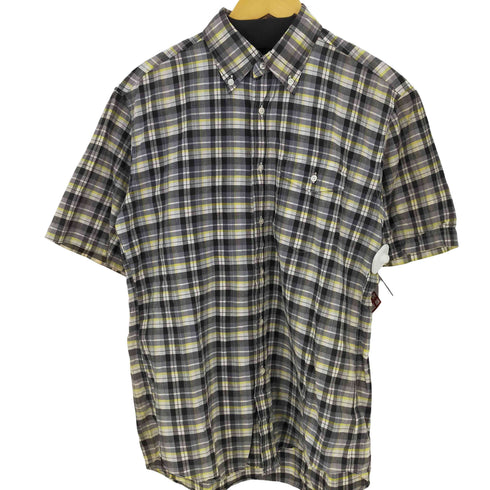 ジェイプレス J.PRESS 1ポケットチェック S/S シャツ メンズ import:M