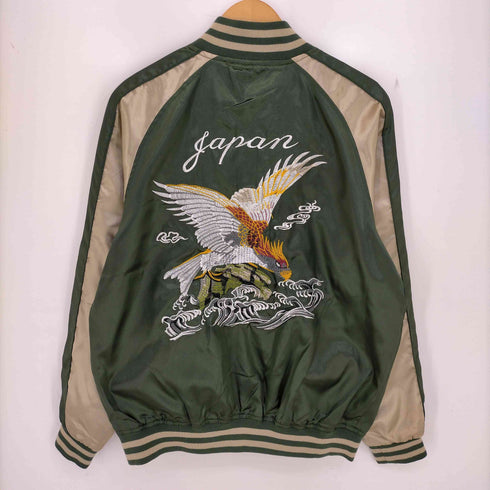 イッシンニョキョウ 一心如鏡 鷹 荒波 中綿なし スカジャン スーベニアジャケット メンズ JPN:XL