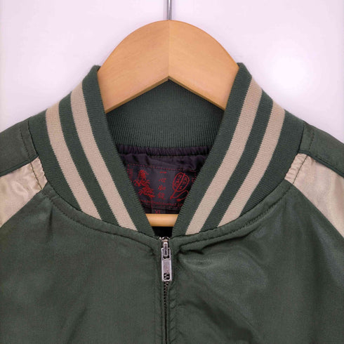 イッシンニョキョウ 一心如鏡 鷹 荒波 中綿なし スカジャン スーベニアジャケット メンズ JPN:XL