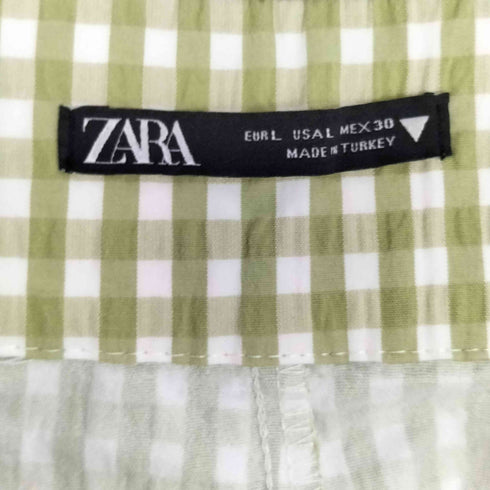ザラ ZARA ギンガムチェック 1タックショーツ ショートパンツ レディース L
