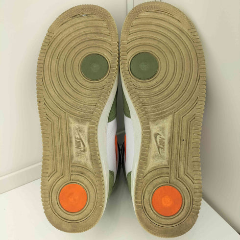 ナイキ NIKE 22SS エアフォース 1 ミッド クイックストライク ホワイト/トータルオレンジ-オイルグリーン メンズ JPN:29