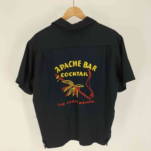 upstart APACHE BAR COCKTAIL チェーン刺繍 ボウリングシャツ メンズ