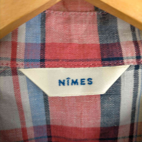 ニーム NIMES リネンチェックシャツワンピース レディース
