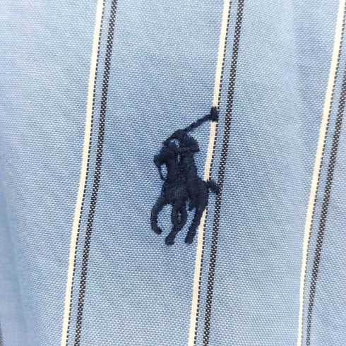 ラルフローレン RALPH LAUREN CLASSIC FIT ポニー刺繍 ストライプ L/S ボタンダウン シャツ メンズ JPN:XL