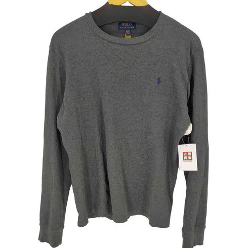 ポロラルフローレン POLO RALPH LAUREN リブ編みカットソー 長袖 スモールポニー刺繍 メンズ import:XL