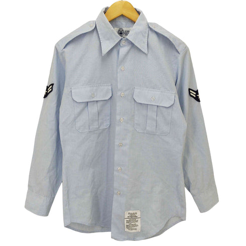 ユーエスエアーフォース U.S. AIR FORCE ロングスリーブポリエステルコットンシャツ LONG SLEEVE POLYESTER/COTTON BLUE メンズ 15-1/2×32