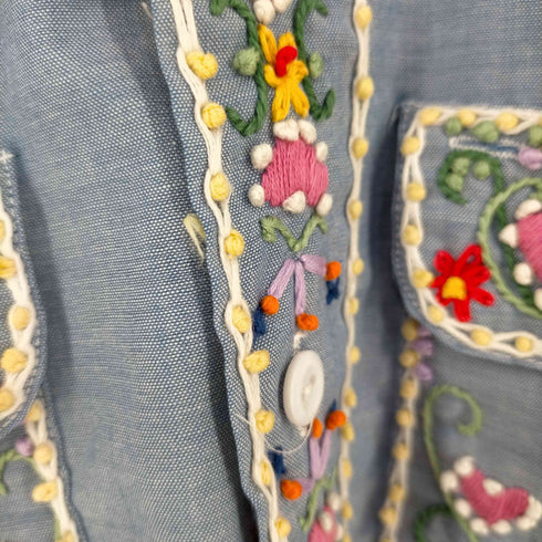ビッグマック BIG MAC フラワー刺繍 シャンブレーシャツ メンズ