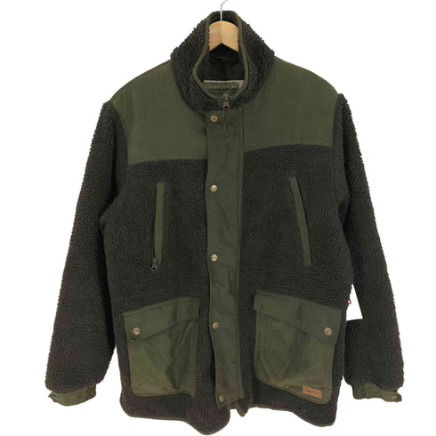 TOPTEX 裏地チェック ボア フリース 切替 ジップアップ ジャケット メンズ import:L