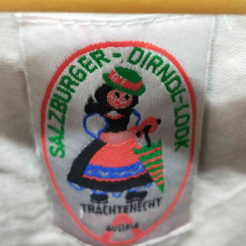 SALZBURGER DIRNDL LOOK チェック柄 袖レースL/Sドレスワンピース イチゴ レディース