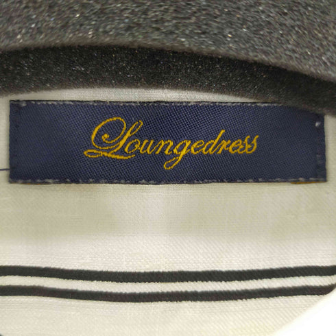 ラウンジドレス Loungedress オープンカラーストライプシャツ 2ポケット フラップポケット レディース