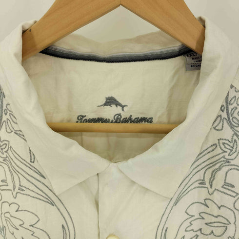 トミーバハマ Tommy Bahama フローラル チェーンステッチ 刺繍 開襟 S/S アロハシャツ ビッグサイズ メンズ import:XXL