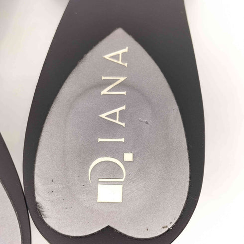 ダイアナ DIANA フラワーモチーフ ヒールパンプス サンダル 黒カーフ レディース JPN:L