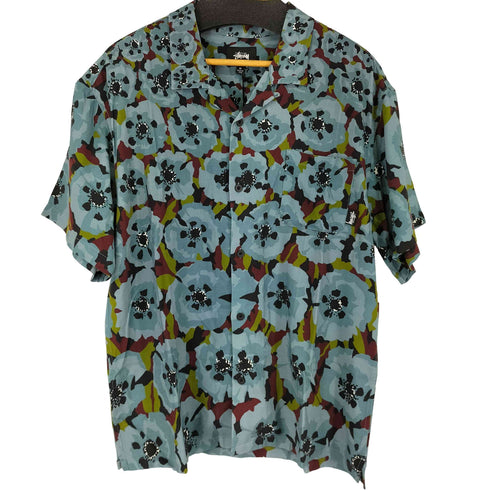 ステューシー Stussy 花柄レーヨン S/S シャツ メンズ import:M