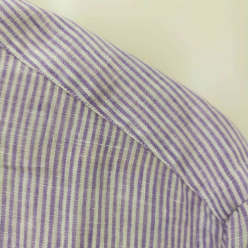 ブリオーニ BRIONI B/D ショートスリーブストライプリネンシャツ メンズ