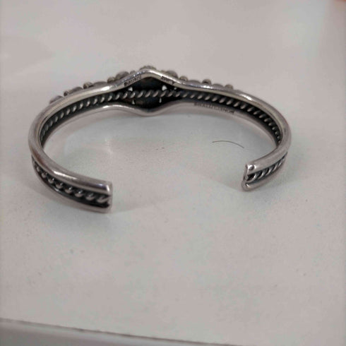 ナバホ NAVAJO BONECUTTERS ALBERT JAKE作 STERRING刻印 ターコイズ スタンプワーク バングル メンズ