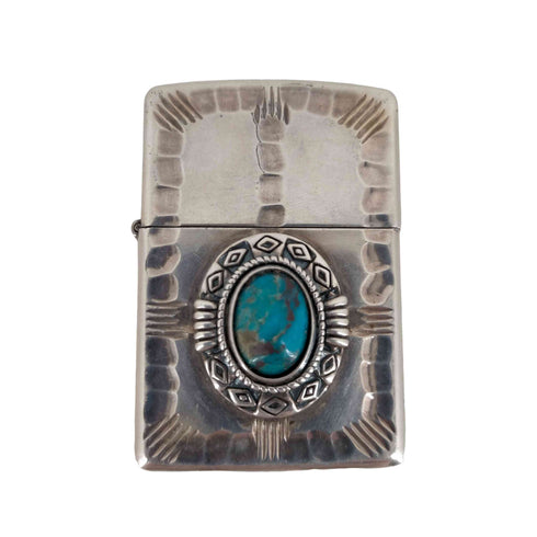 ジッポ ZIPPO ターコイズ スタンプワーク ライター メンズ
