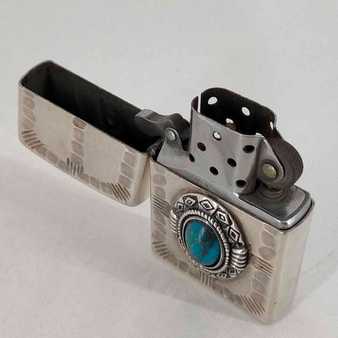 ジッポ ZIPPO ターコイズ スタンプワーク ライター メンズ