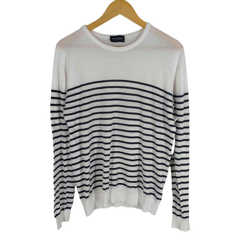 ジョンスメドレー JOHN SMEDLEY イギリス製 ボーダー 薄手 ニット メンズ import:M