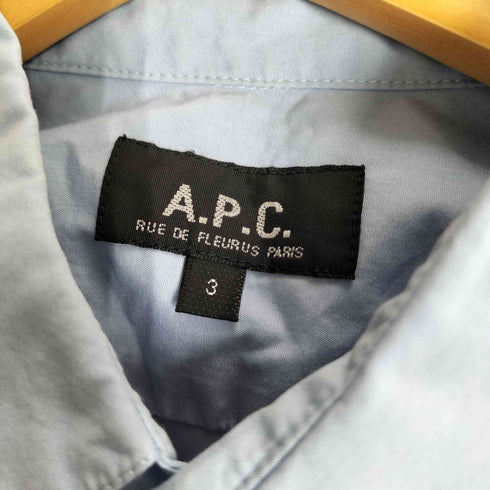 アーペーセー A.P.C. インド製 ロゴ刺繍 レギュラーカラーシャツ メンズ 3