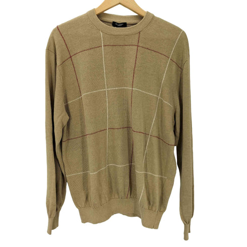 バーバリーロンドン BURBERRY LONDON チェック柄リネンニット メンズ import:L