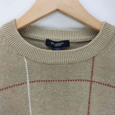 バーバリーロンドン BURBERRY LONDON チェック柄リネンニット メンズ import:L