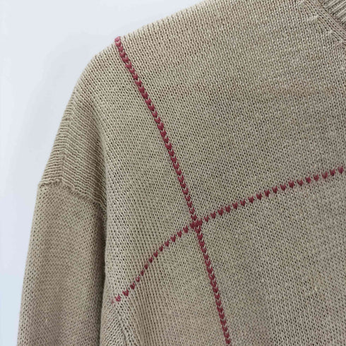 バーバリーロンドン BURBERRY LONDON チェック柄リネンニット メンズ import:L