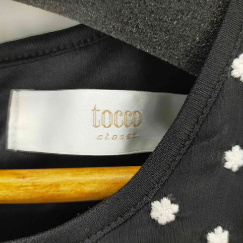 トッコクローゼット tocco closet 花 刺繍 総柄 ノースリーブワンピース フリル レディース