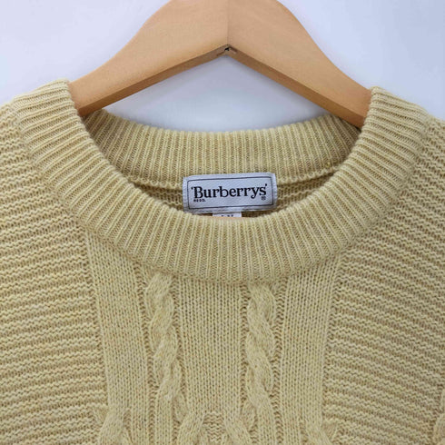 バーバリーズ BURBERRYS ラムウール ケーブル編み クルーネックニット メンズ LY