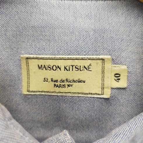 メゾンキツネ MAISON KITSUNE イタリア製フロント刺繍B/Dシャツ メンズ 40