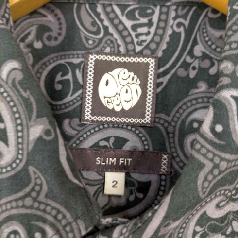 プリティーグリーン Pretty Green SLIM FIT ペイズリーシャツ メンズ JPN:2