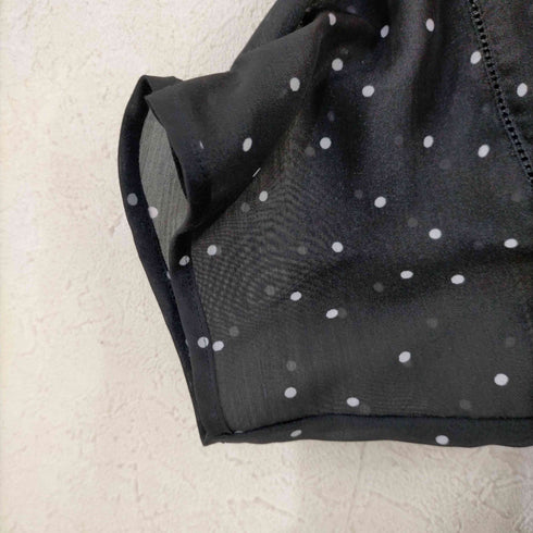ユナイテッドアローズグリーンレーベルリラクシング UNITED ARROWS green label relaxing シアーネック フリル ショートスリーブ ブラウス - マシンウォッシャブル レディース