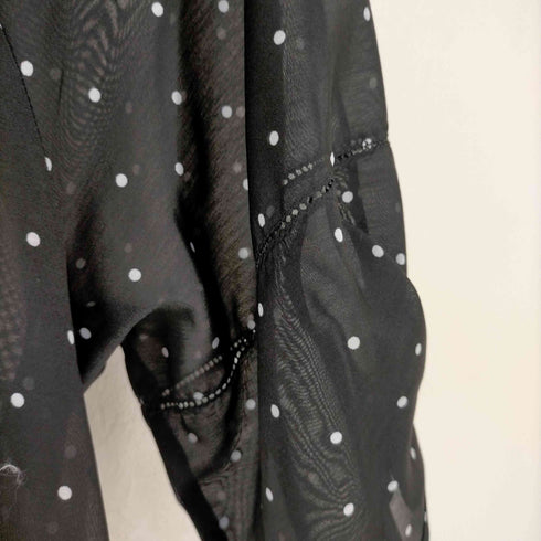 ユナイテッドアローズグリーンレーベルリラクシング UNITED ARROWS green label relaxing シアーネック フリル ショートスリーブ ブラウス - マシンウォッシャブル レディース