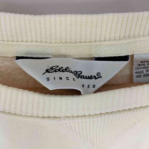 エディーバウアー Eddie Bauer シンガポール製 前V コットンポリ クルーネックスウェット メンズ import:M