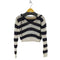 ザラ ZARA HOODED KNIT SWEATER WITH STRIPES Square One クロップドサマーニットフーディー レディース import:M