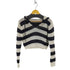 ザラ ZARA HOODED KNIT SWEATER WITH STRIPES Square One クロップドサマーニットフーディー レディース import:M