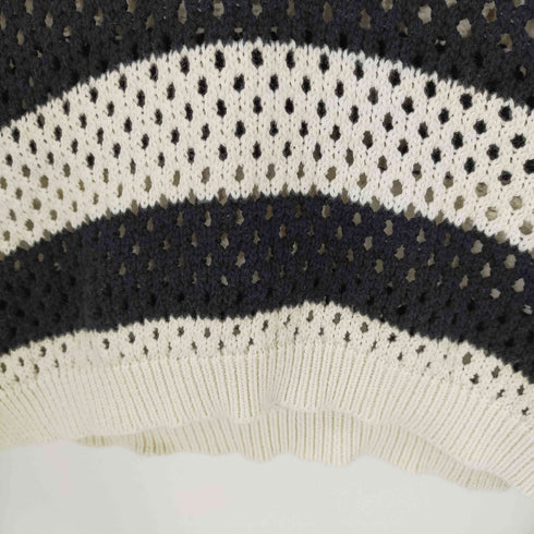 ザラ ZARA HOODED KNIT SWEATER WITH STRIPES Square One クロップドサマーニットフーディー レディース import:M