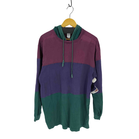 ランズエンド LANDS END 90S バイカラーコットンライトフーディー メンズ import:XL