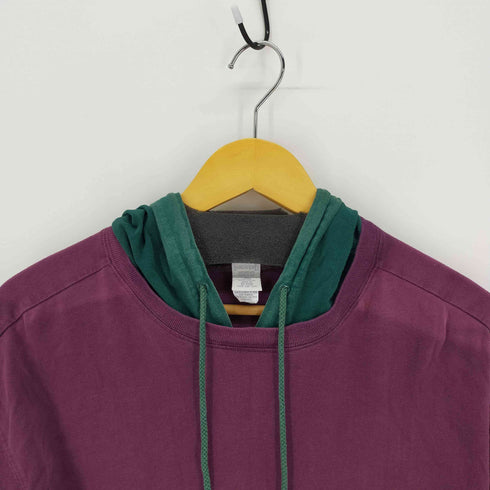 ランズエンド LANDS END 90S バイカラーコットンライトフーディー メンズ import:XL