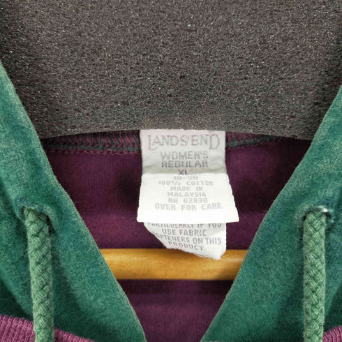 ランズエンド LANDS END 90S バイカラーコットンライトフーディー メンズ import:XL