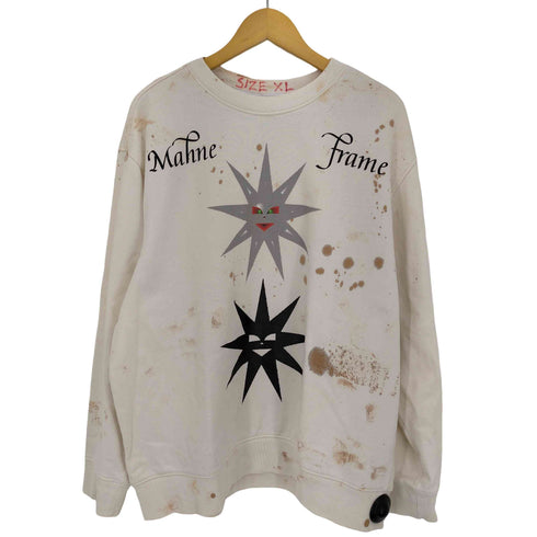 ラッドラウンジ RADD LOUNGE MAHNE FRAME 21nfun NAKE CREW SWEAT ペイント加工 メンズ import:XL