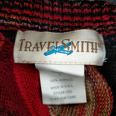 travel smith USA製 総柄 アクリルニット メンズ JPN:L