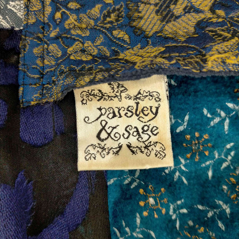 parsley&sage パッチワーク 総柄 裏地ベロア テーラードジャケット メンズ